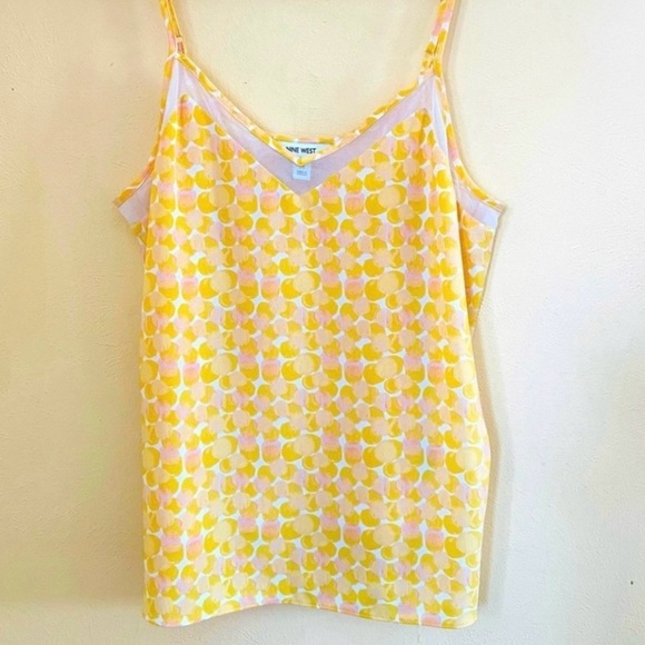 Nine West EUC Yellow Spaghetti Strap Camisole/Tank Top with Sheer Detail, XS - Picture 5 of 6